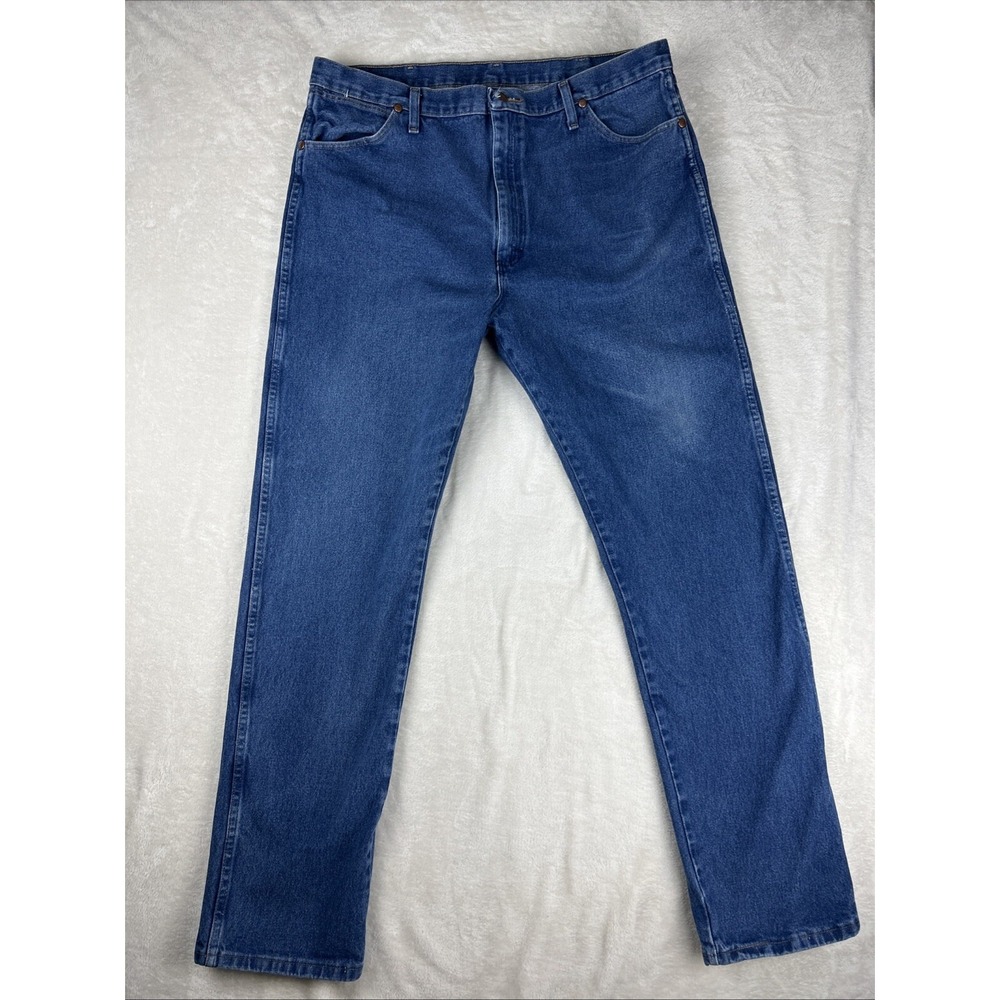 Vintage Wrangler A102 Western Blue Denim Jeans Straight Size 40 X 36